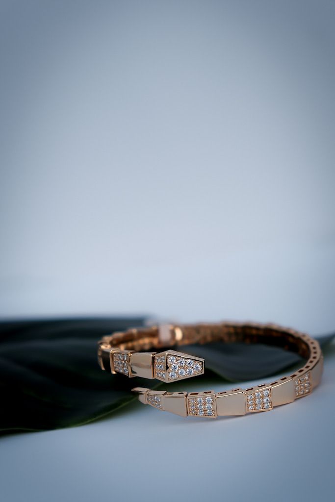 Pulseira Cobra Brilhante Ouro Rosé