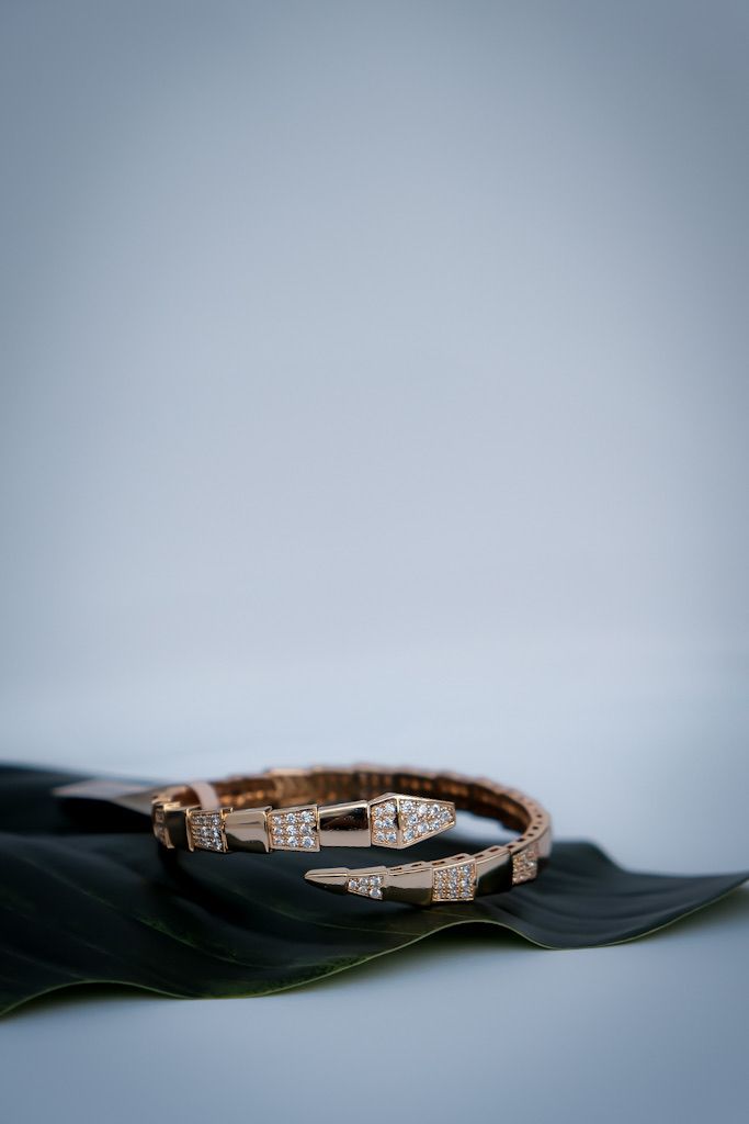 Pulseira Cobra Brilhante Ouro Rosé