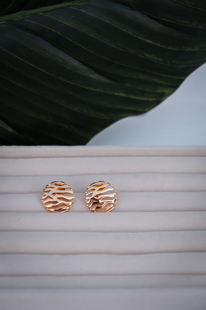 Brincos Ondulados: Toque Dourado