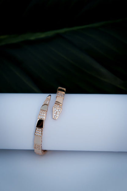 Pulseira Cobra Brilhante Ouro Rosé