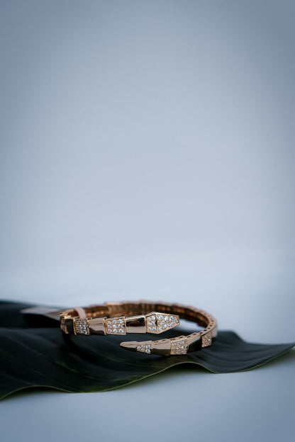 Pulseira Cobra Brilhante Ouro Rosé
