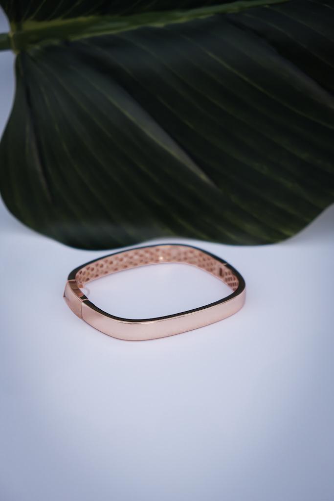 Pulseira Quadrada Cravejada Rosé