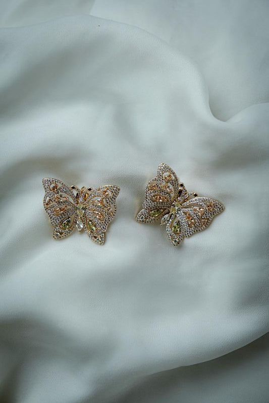 Conjunto Borboleta Brilhante Dourado